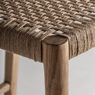 Taburete alto de teca y fibra natural Solenzara 108 cm