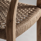 Taburete alto de teca y fibra natural Solenzara 108 cm