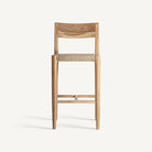 Taburete alto de teca y fibra natural Solenzara 95 cm