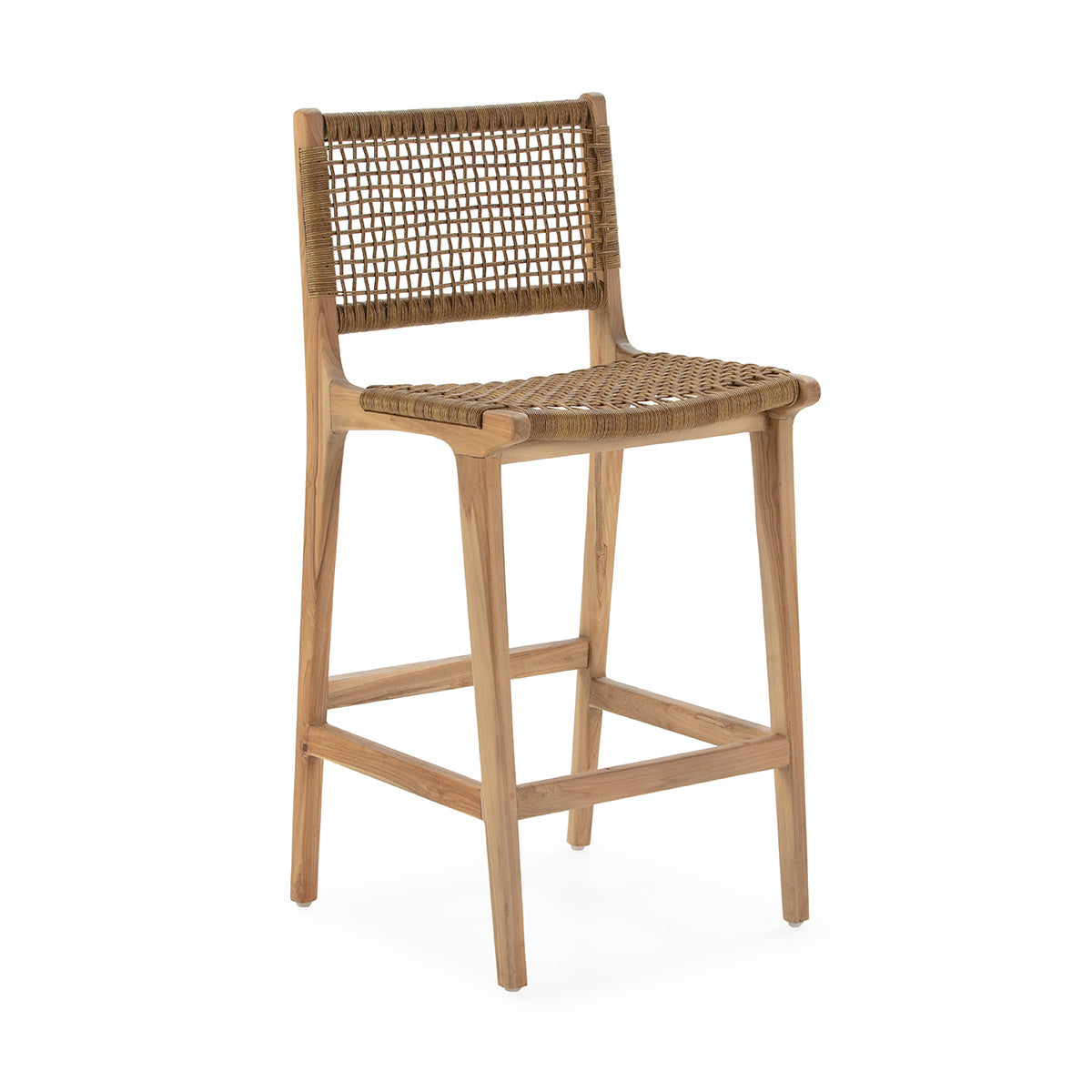 Taburete de madera de teca Polichni
