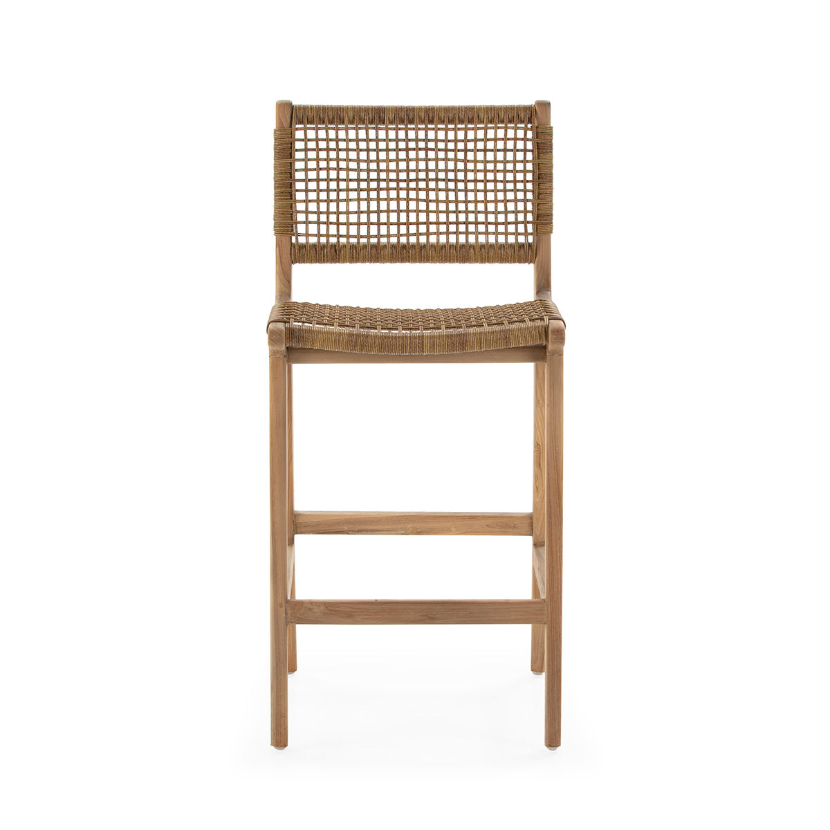 Taburete de madera de teca Polichni