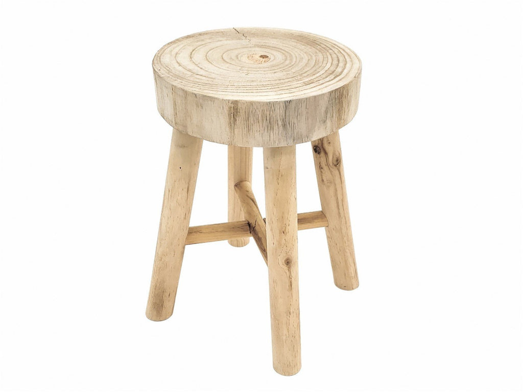Taburete Rústico de Madera 40 cm - #pino_y_jacaranda#