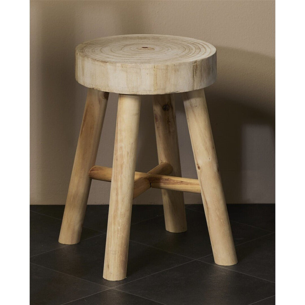 Taburete Rústico de Madera 40 cm - #pino_y_jacaranda#
