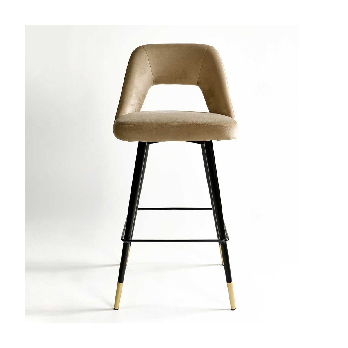 Taburete alto tapizado beige Busquístar
