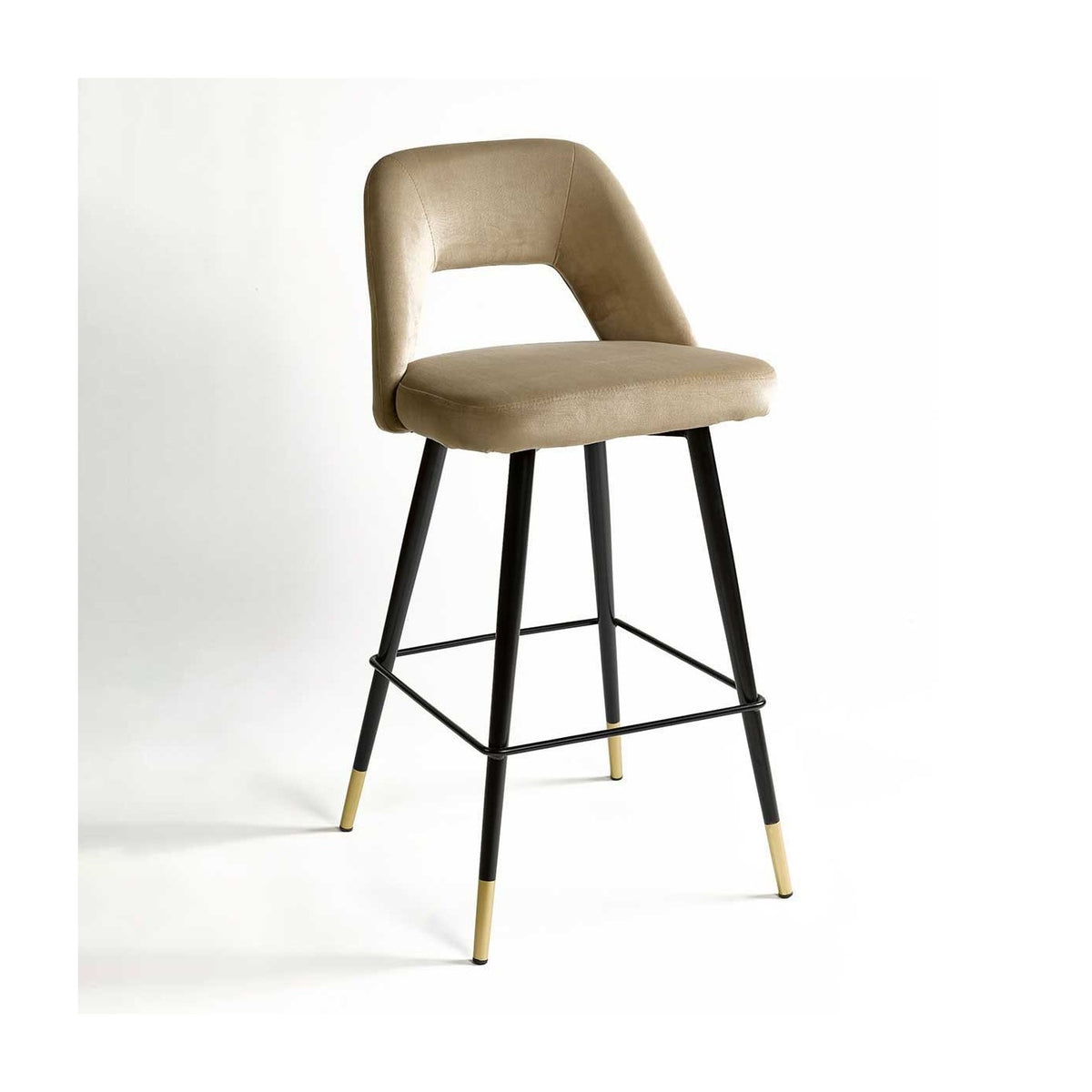 Taburete alto tapizado beige Busquístar