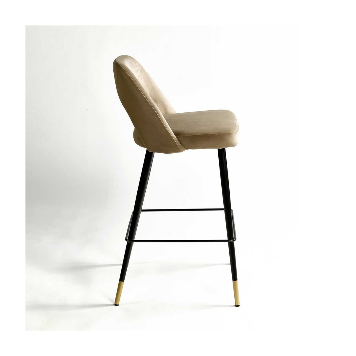 Taburete alto tapizado beige Busquístar