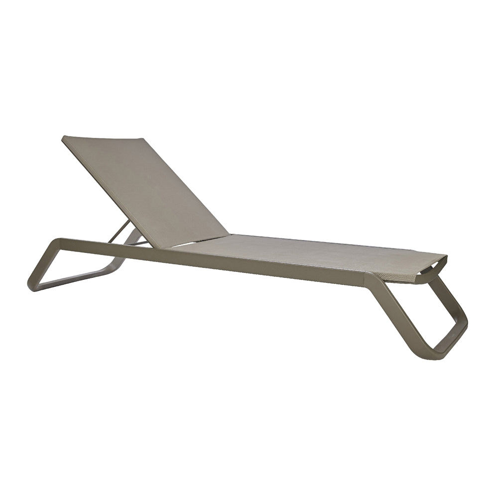 Tumbona de aluminio reclinable con ruedas Eliseo