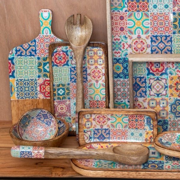 Utensilios de Servir de Madera Mosaico - pino_y_jacaranda