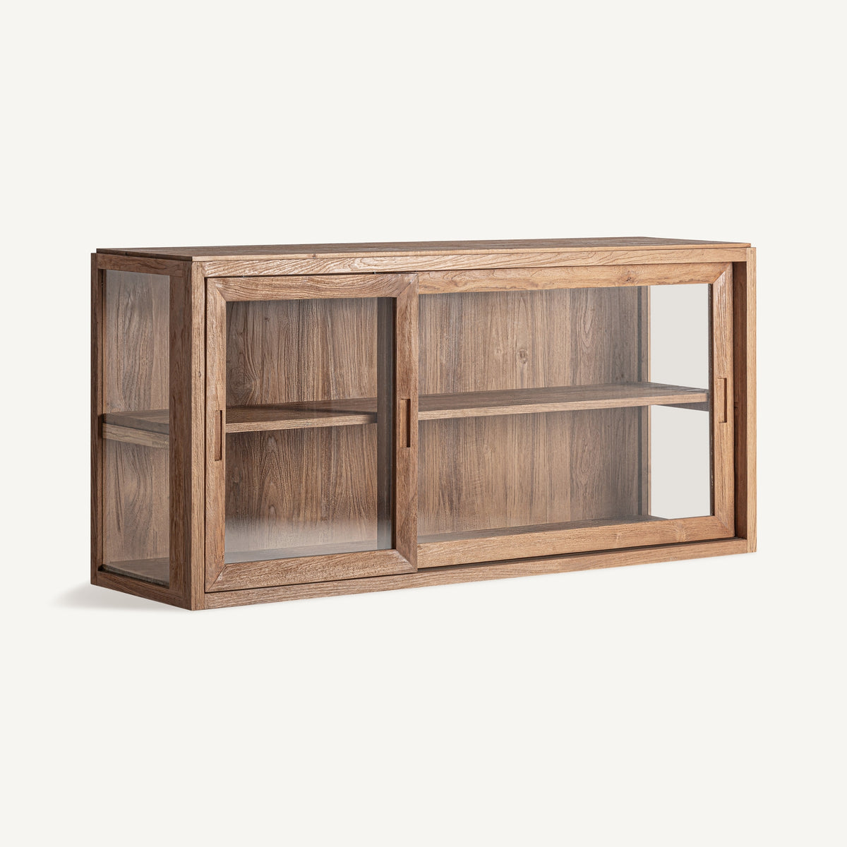 Vitrina modular de teca y vidrio Gradac
