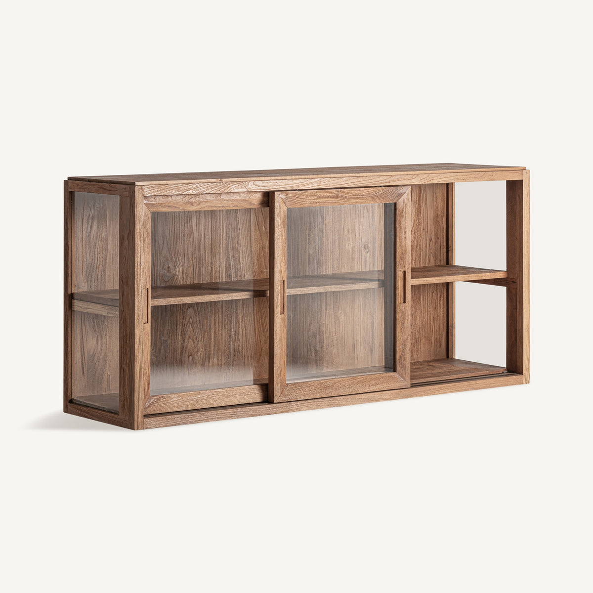 Vitrina modular de teca y vidrio Gradac