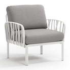 Set lounge Komodo con 2 sillones y mesa de centro Nardi – Sillón Komodo, blanco / gris oscuro