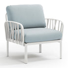 Set lounge Komodo con 2 sillones y mesa de centro Nardi – Sillón Komodo, blanco / azul claro