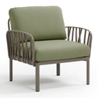 Set lounge Komodo con 2 sillones y mesa de centro Nardi – Sillón Komodo, topo / verde oscuro