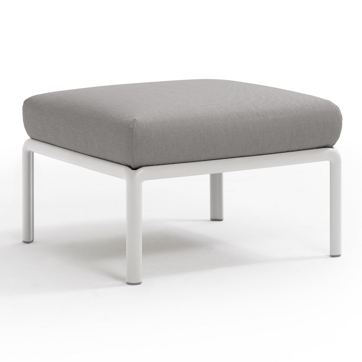 Set de sofá rinconera Komodo con puf y mesa de centro Nardi – Puf Komodo, blanco / gris oscuro