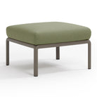 Set de sofá rinconera Komodo con puf y mesa de centro Nardi – Puf Komodo, topo / verde oscuro