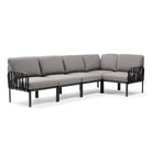 Set de sofá rinconera Komodo con puf y mesa de centro Nardi – Sofá rinconera Komodo, antracita / gris oscuro