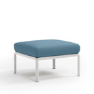 Set de sofá rinconera Komodo con puf y mesa de centro Nardi – Puf Komodo, blanco / azul oscuro
