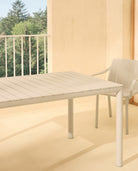 Set de comedor Tevere con sillones Tiberina Nardi – Mesa Tevere 147/211, crema