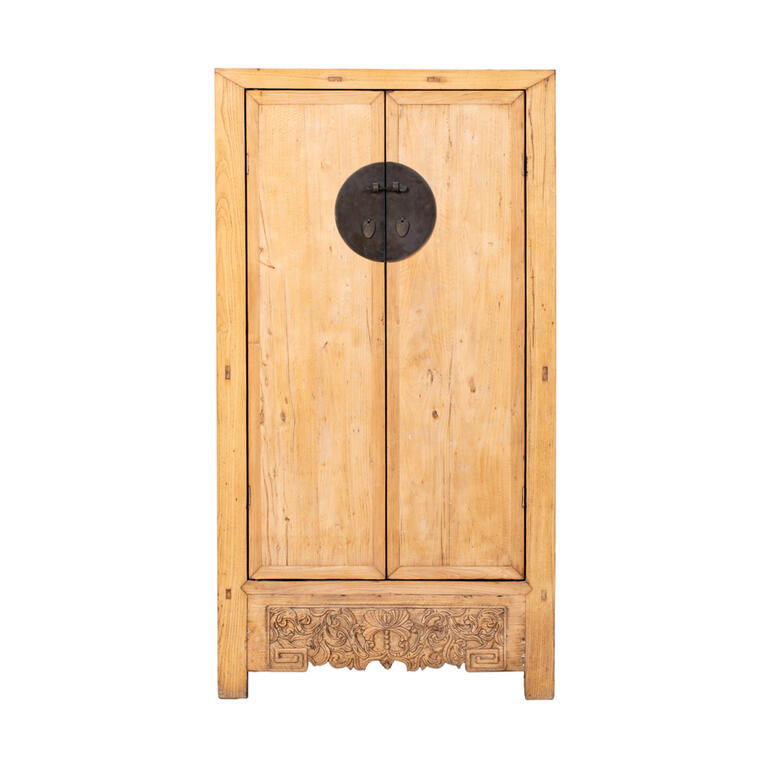 Armario antiguo natural de olmo con 2 puertas Matarraña