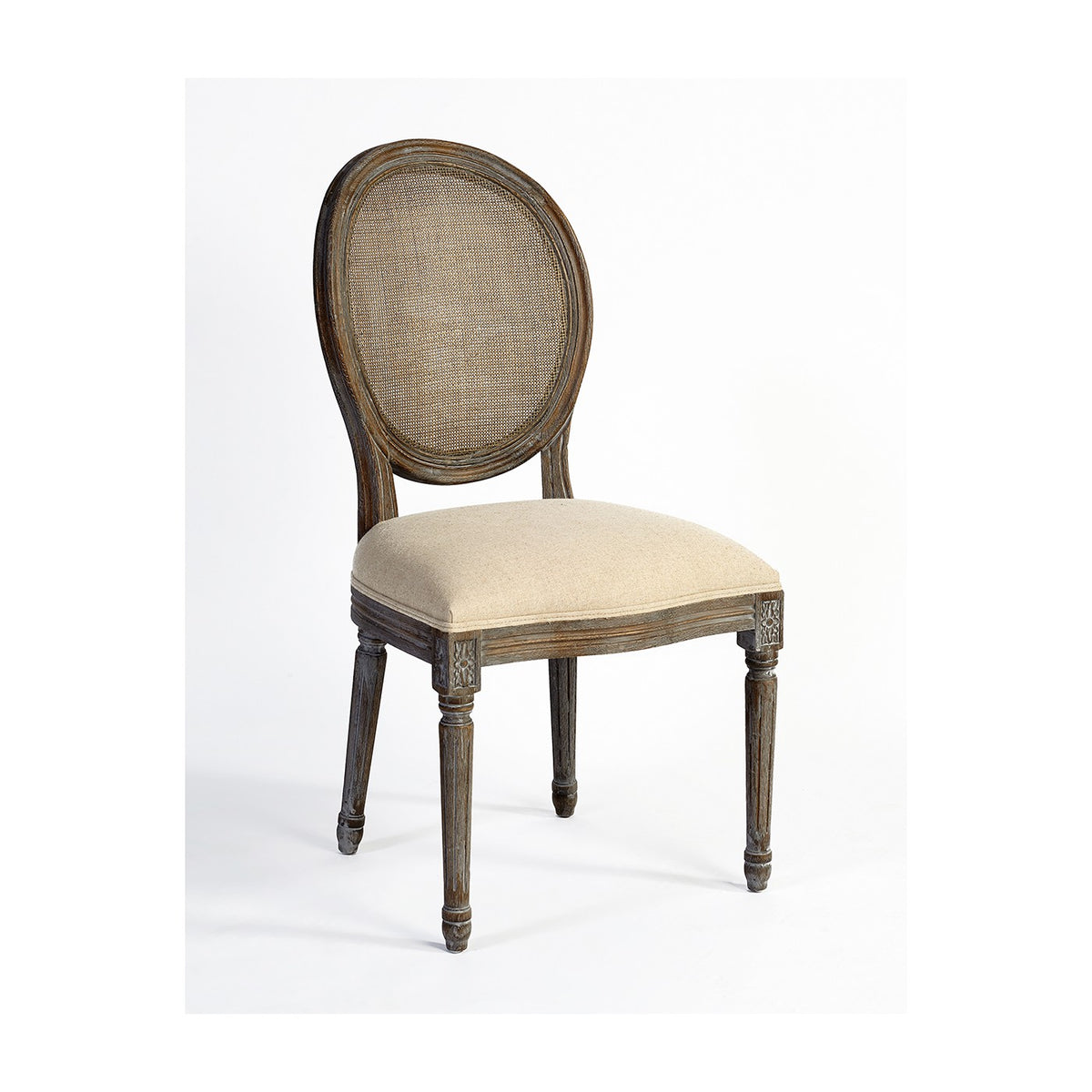 Silla de roble envejecido y rejilla Teba
