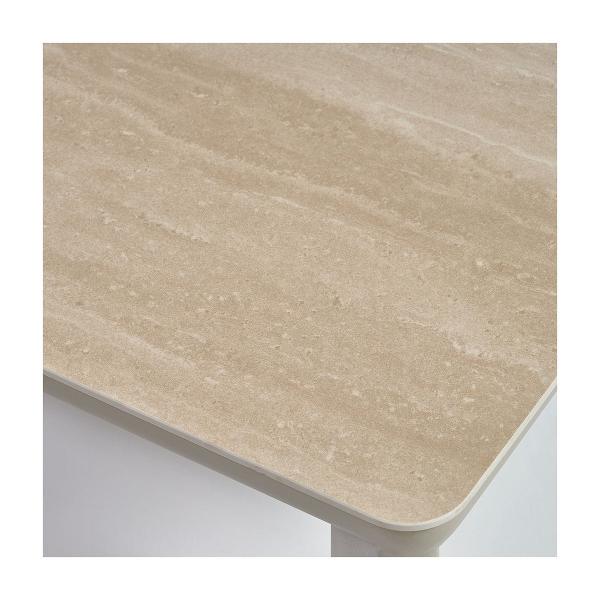 Mesa de centro rectangular de aluminio y porcelánico Laredo