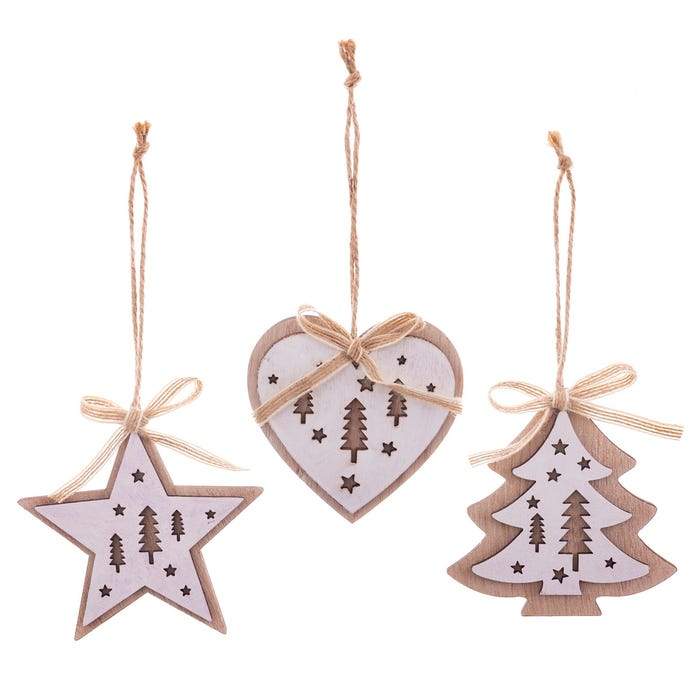 Corona Navidad 38 Cm Conos Pino Glaseado Blanco - Decoración Festiva