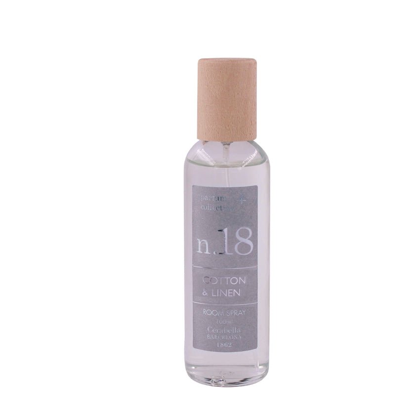 Ambientador de Hogar Spray 100 ml Cerabella Cotton & Linen Nº18 - #pino_y_jacaranda#