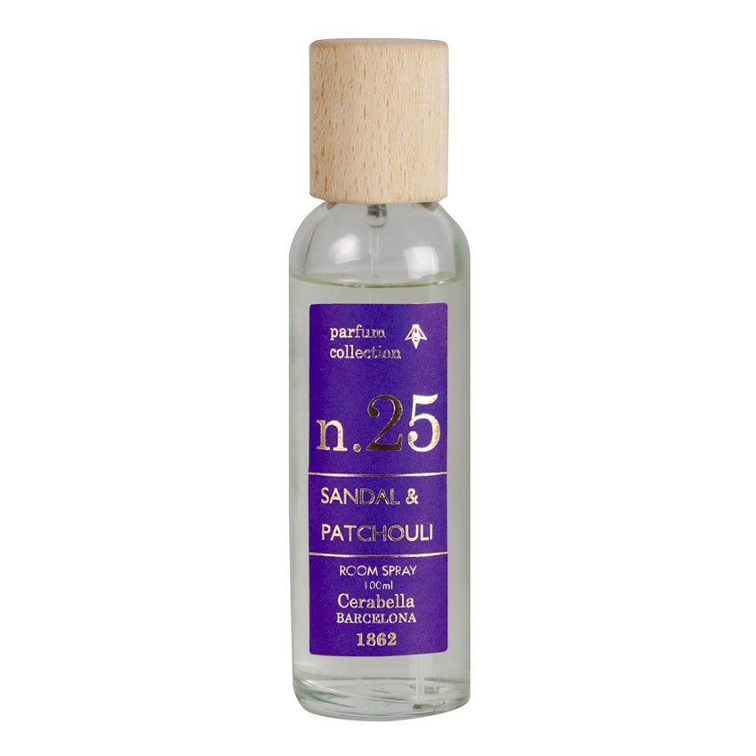 Ambientador de Hogar Spray 100 ml Cerabella Sandal & Patchouli Nº25 - #pino_y_jacaranda#