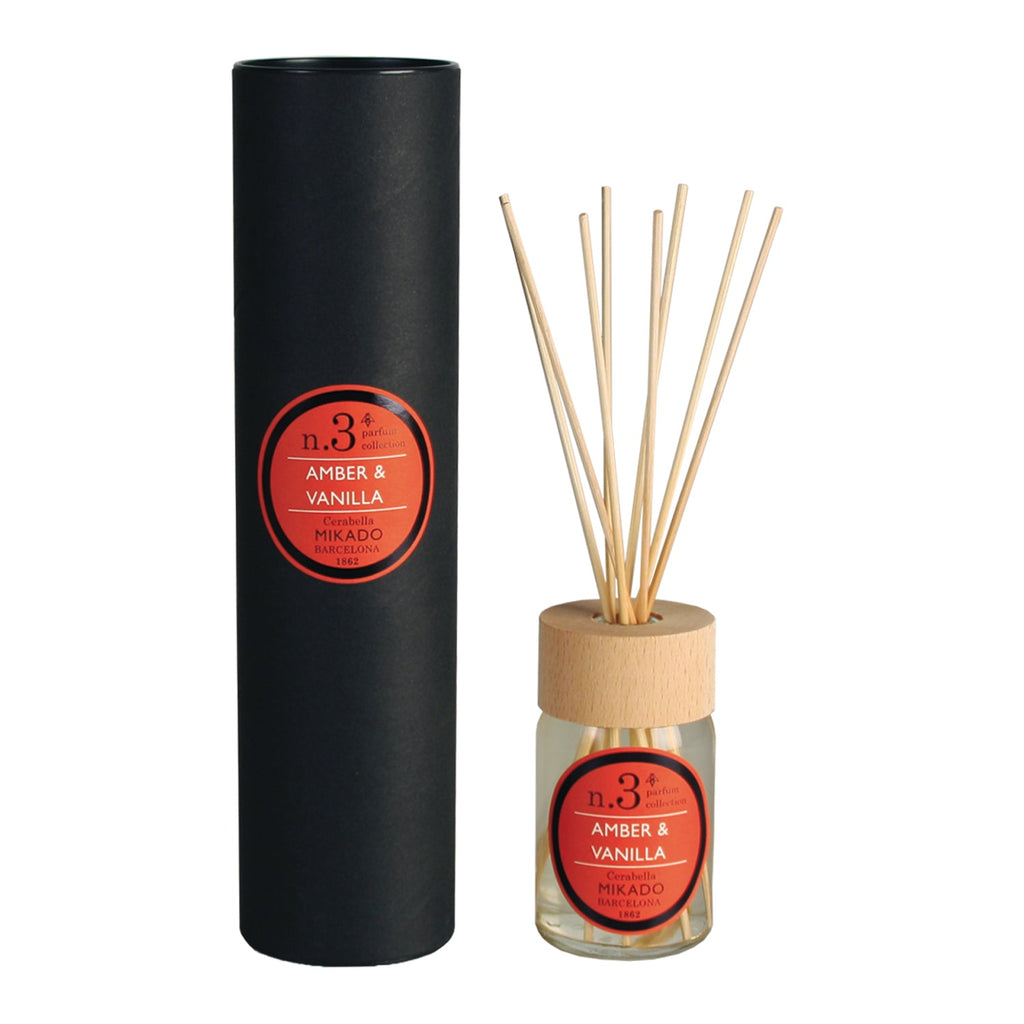 Ambientador en Sticks Cerabella Mikado 100 ml Aroma Amber & Vainilla - #pino_y_jacaranda#