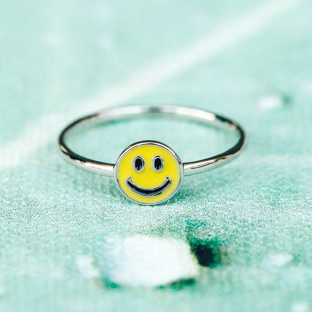 Anillo Carita Amarilla Feliz - #pino_y_jacaranda#