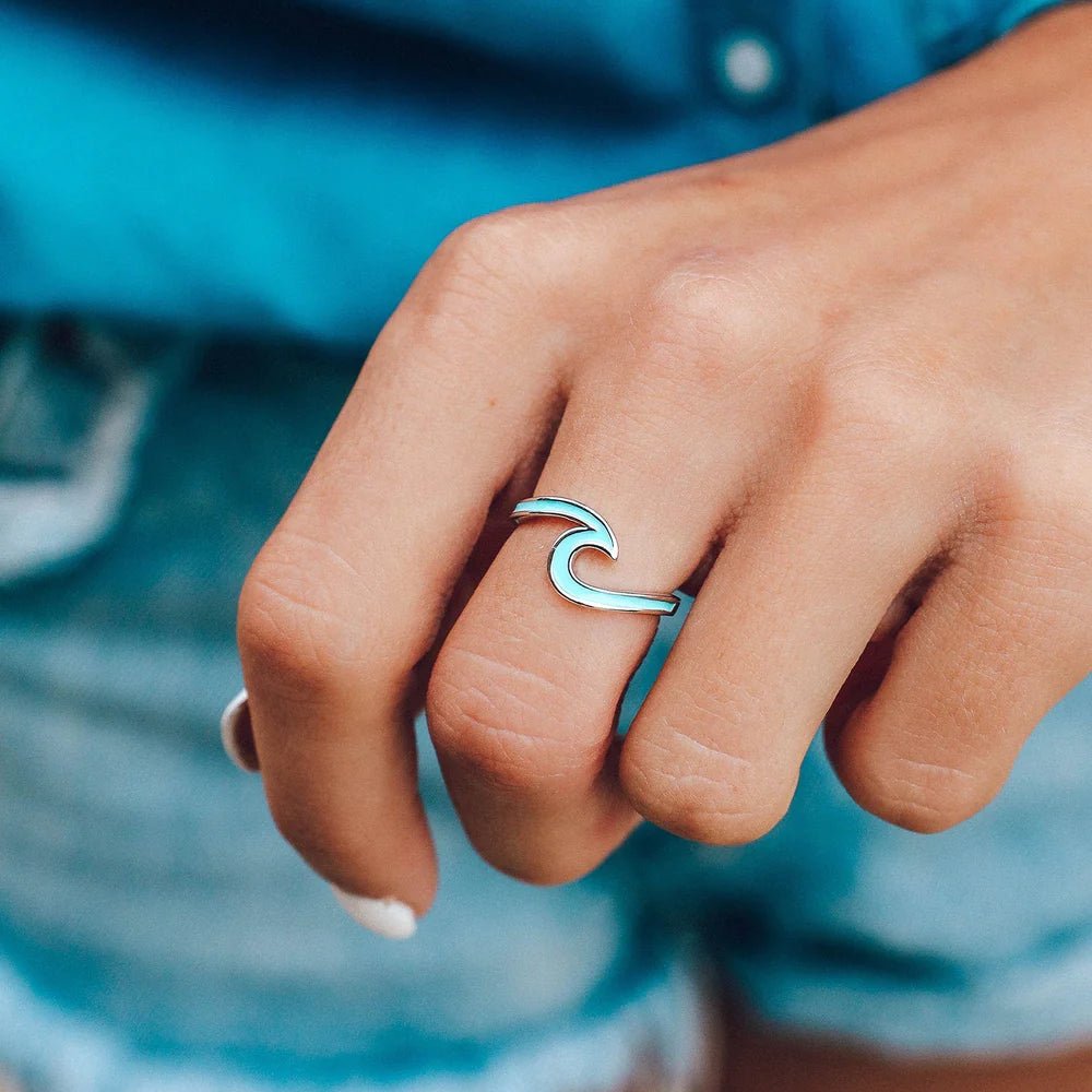 Anillo Ondas Esmaltado - #pino_y_jacaranda#