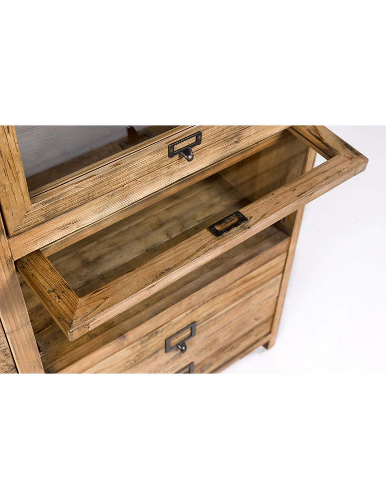 Aparador de Madera y Cristal Iowa - #pino_y_jacaranda#