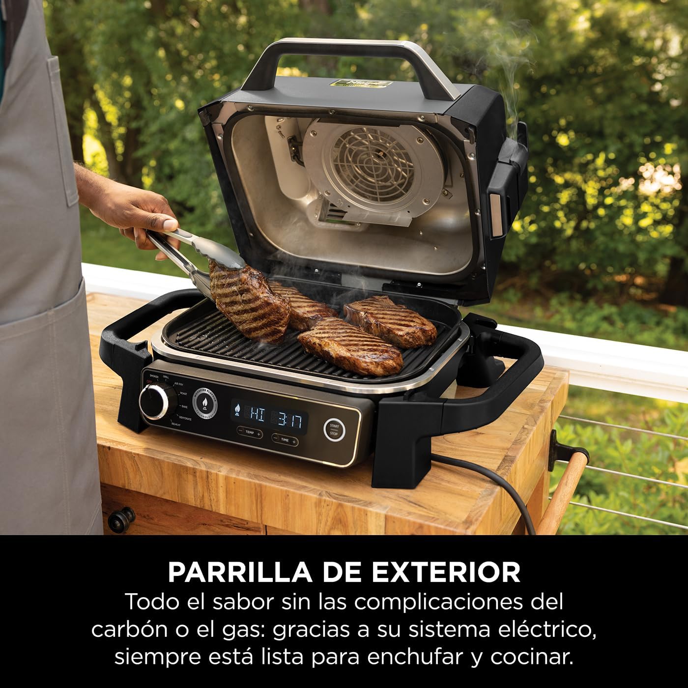 Barbacoa eléctrica con Ahumador Ninja Woodfire OG701EU – Pino & Jacaranda