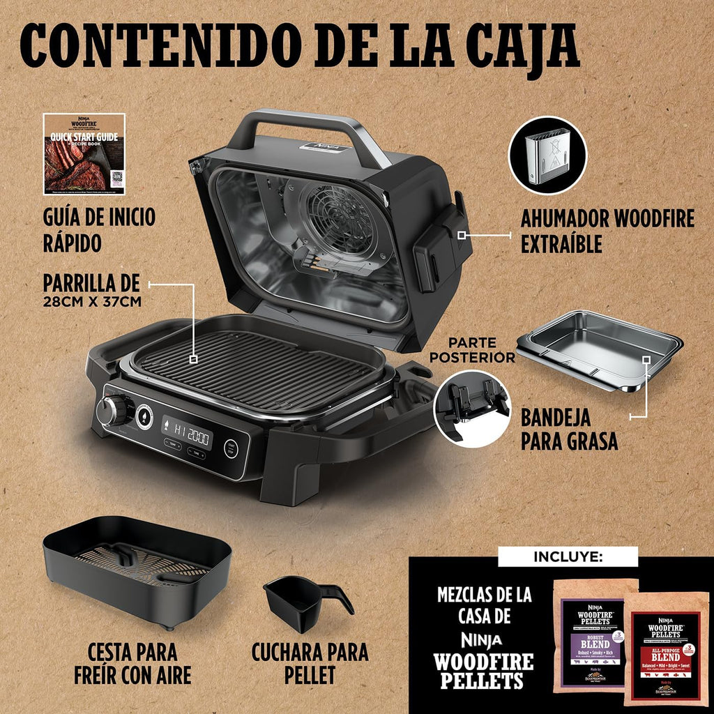 Barbacoa eléctrica con Ahumador Ninja Woodfire OG701EU - #pino_y_jacaranda#