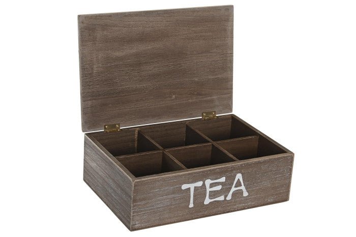 Caja de Madera de Té Peces - #pino_y_jacaranda#