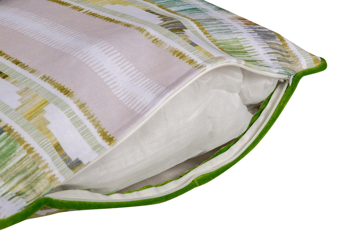 Cojín Étnico Raya Velvet Tonos Verdes, Celestes y Amarillos - #pino_y_jacaranda#