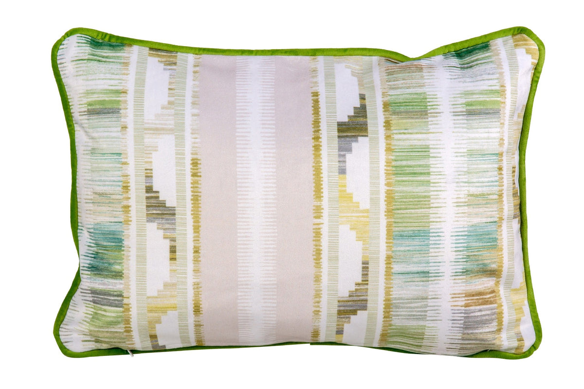 Cojín Étnico Raya Velvet Tonos Verdes, Celestes y Amarillos - #pino_y_jacaranda#