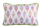 Cojín Étnico Velvet Tonos Rosados Ribete Verde - #pino_y_jacaranda#