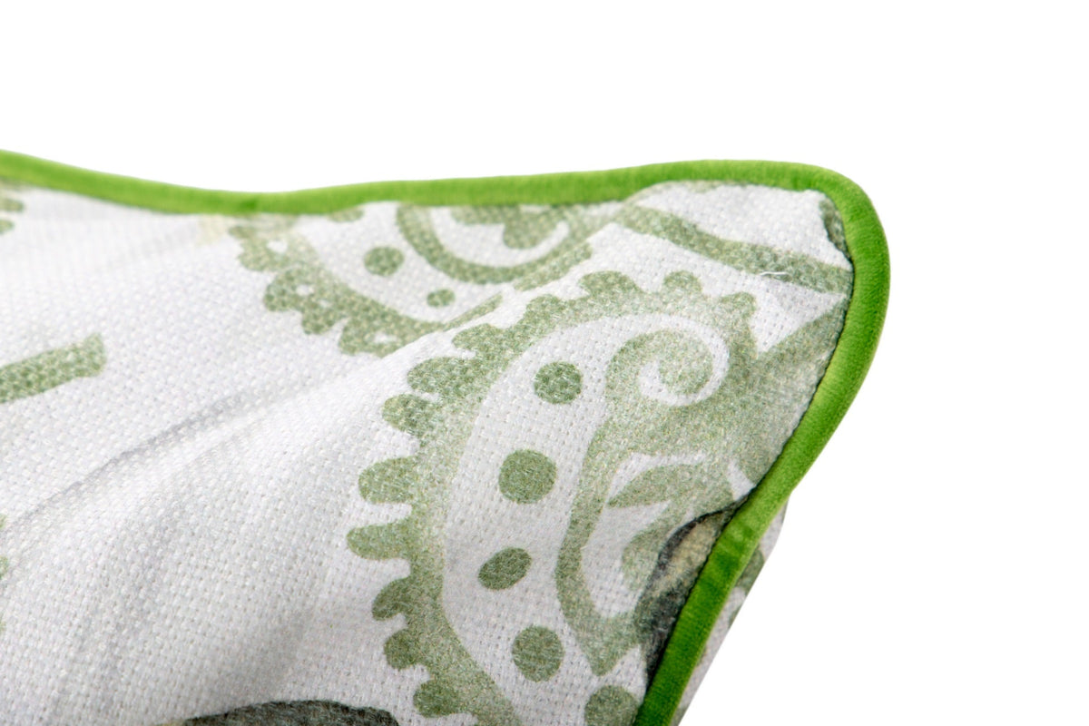 Cojín Loros Verde y Blanco - #pino_y_jacaranda#