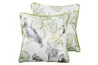 Cojín Loros Verde y Blanco - #pino_y_jacaranda#