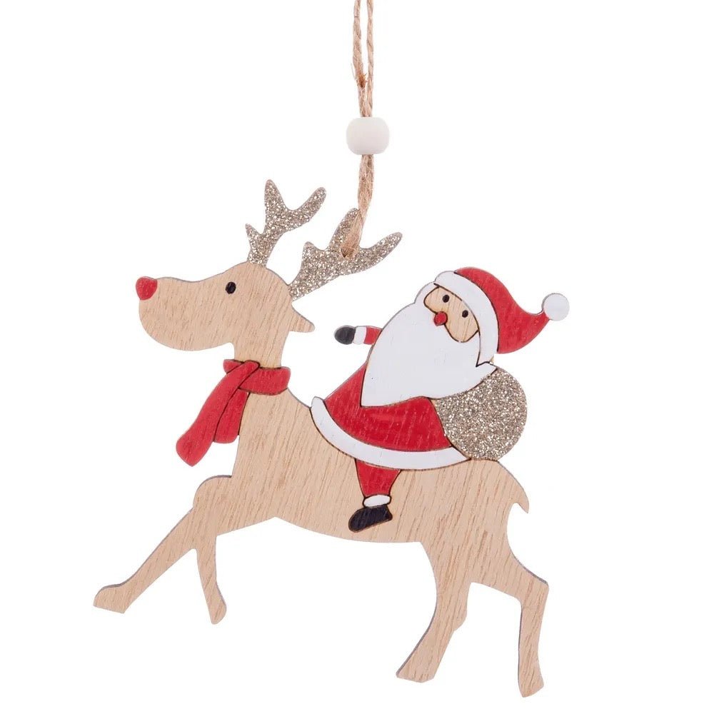 Colgante Ciervo Navideño Papa Noel - #pino_y_jacaranda#