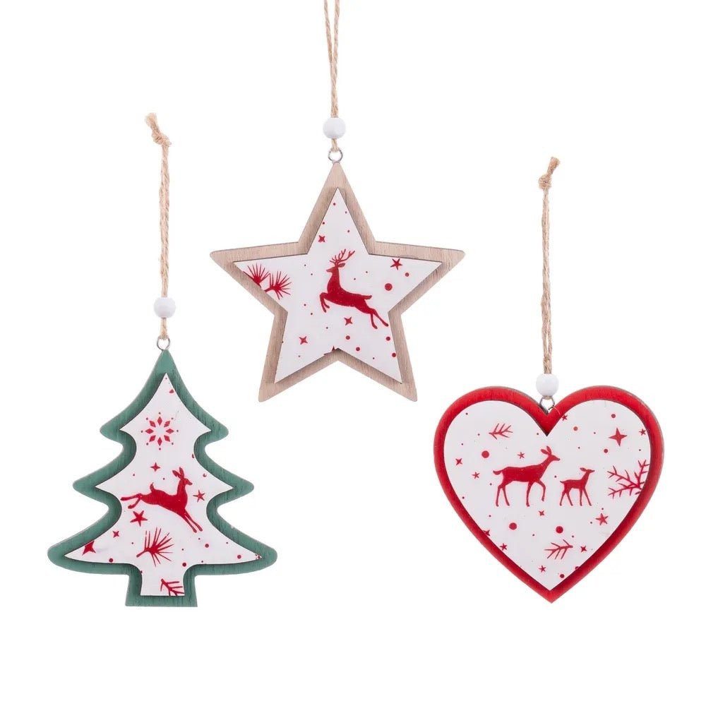 Colgante Navideño Figuras Christmas Ciervos - #pino_y_jacaranda#