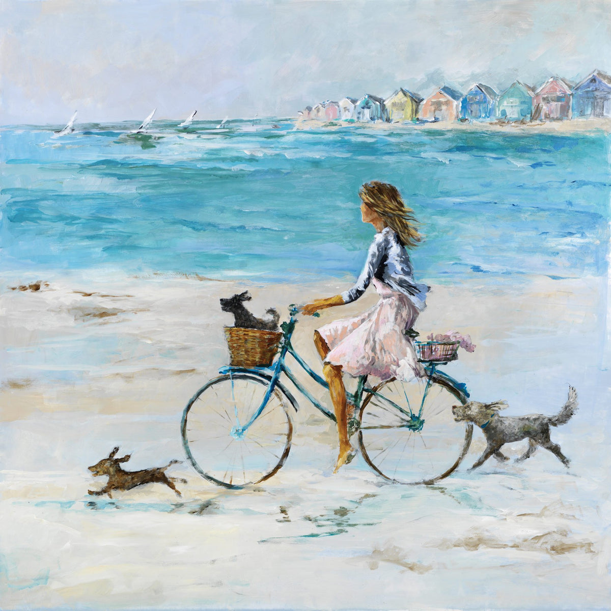 Cuadro Bicicleta en la Playa - #pino_y_jacaranda#
