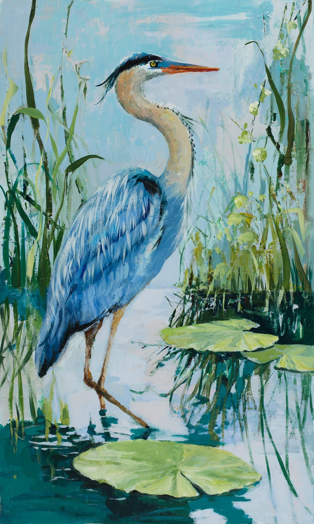 Cuadro Garza Azul - #pino_y_jacaranda#
