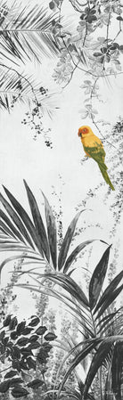 Cuadro Jardín Exótico con Periquito - #pino_y_jacaranda#
