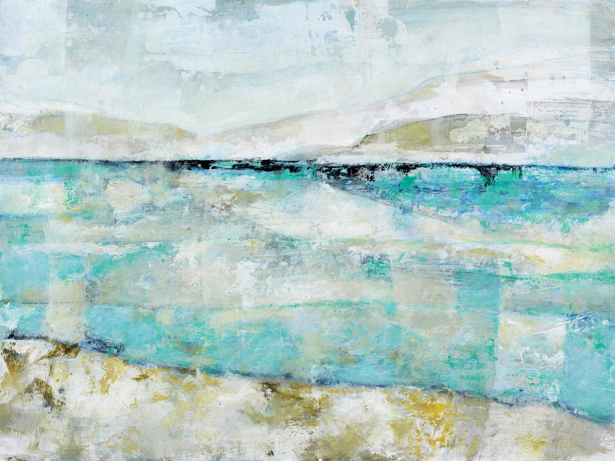Cuadro Paisaje Abstracto Turquesa - #pino_y_jacaranda#