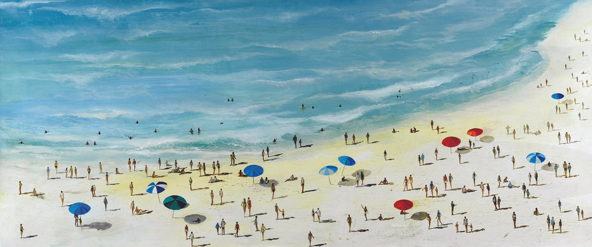 Cuadro Sombrillas en la Playa - #pino_y_jacaranda#
