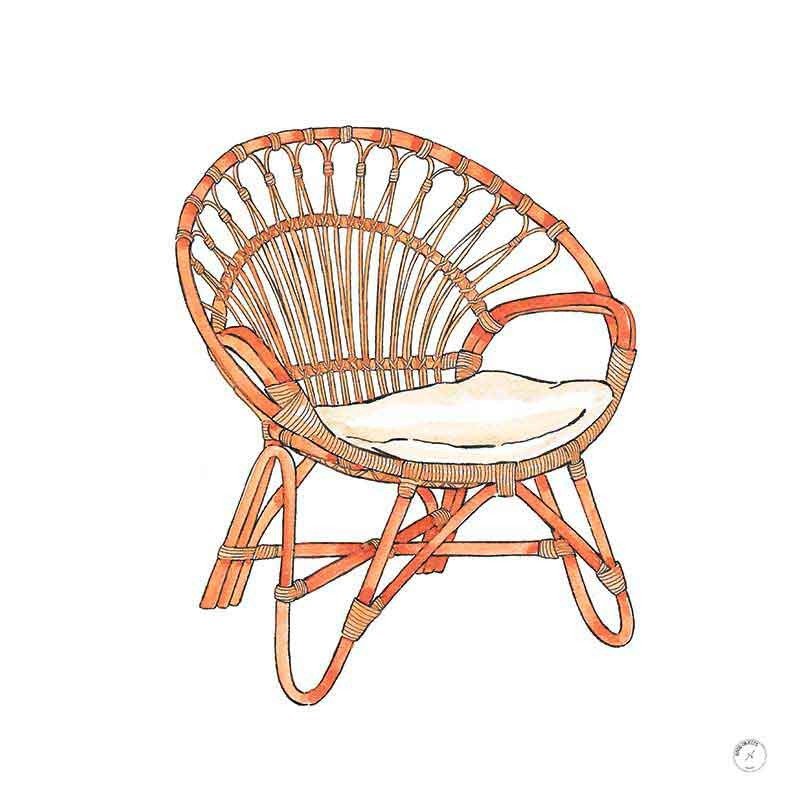Cuadro y Lámina Silla Boho Chair - #pino_y_jacaranda#