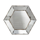 Espejo Hexagonal Envejecido - #pino_y_jacaranda#