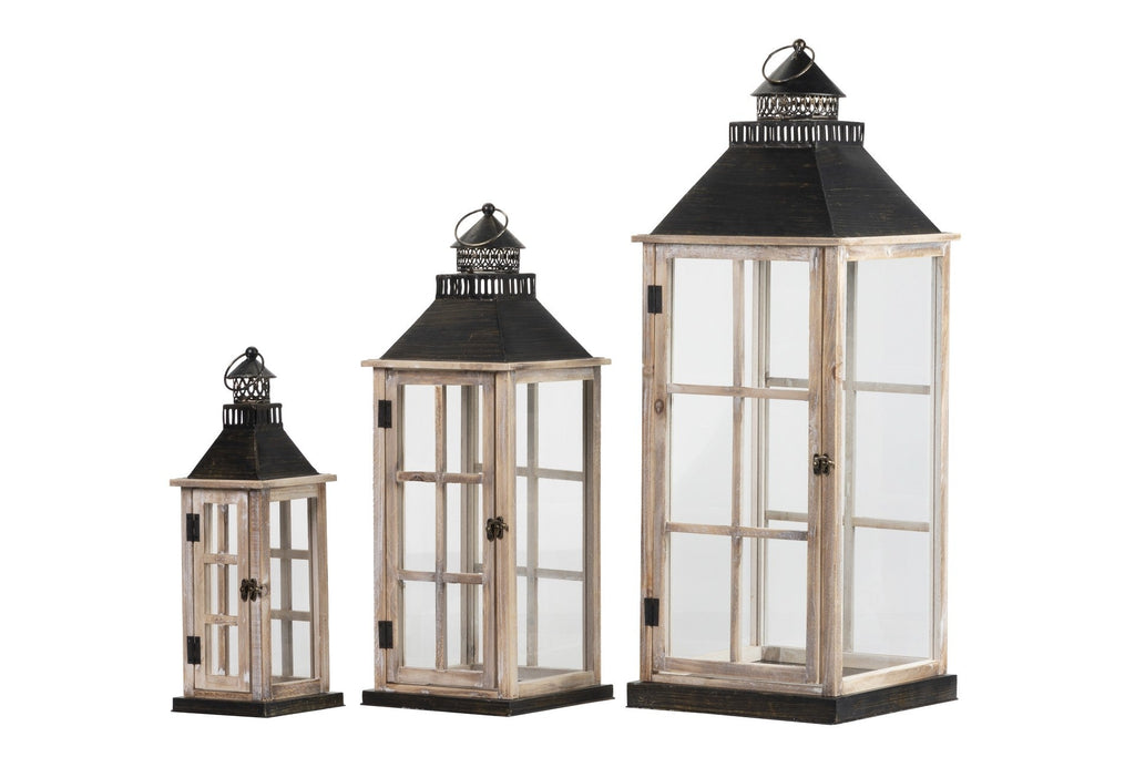 Farol Antique Madera - #pino_y_jacaranda#